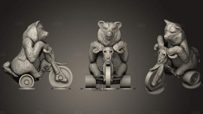 Bear On A Bone Bike stl model for CNC